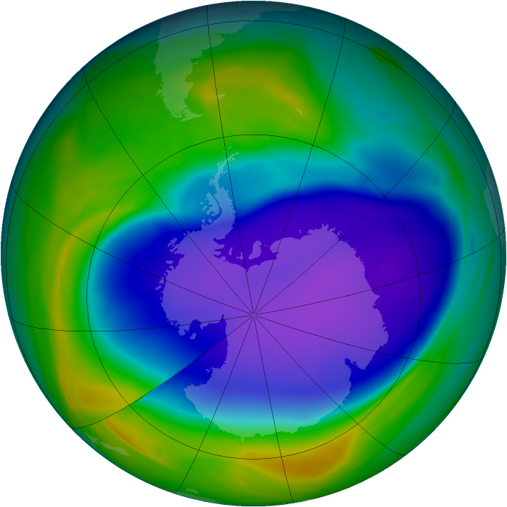 Antarctic ozone map for 16 October 2006